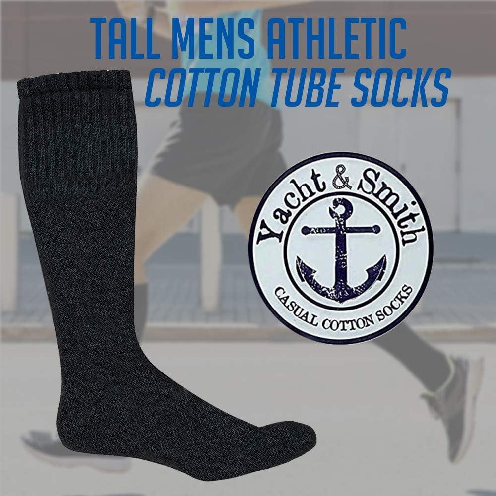 Yacht & Smith Big And Tall Mens Athletic Cotton Tube Socks, Wholesale Bulk Pack Referee Socks - King Size, 120 Packs