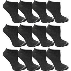 Yacht & Smith Loose Fit Non-Binding Soft Cotton Diabetic Crew and Ankle Socks,Bulk Value Pack (12 Pack Gray Ankle,Women (9-11))