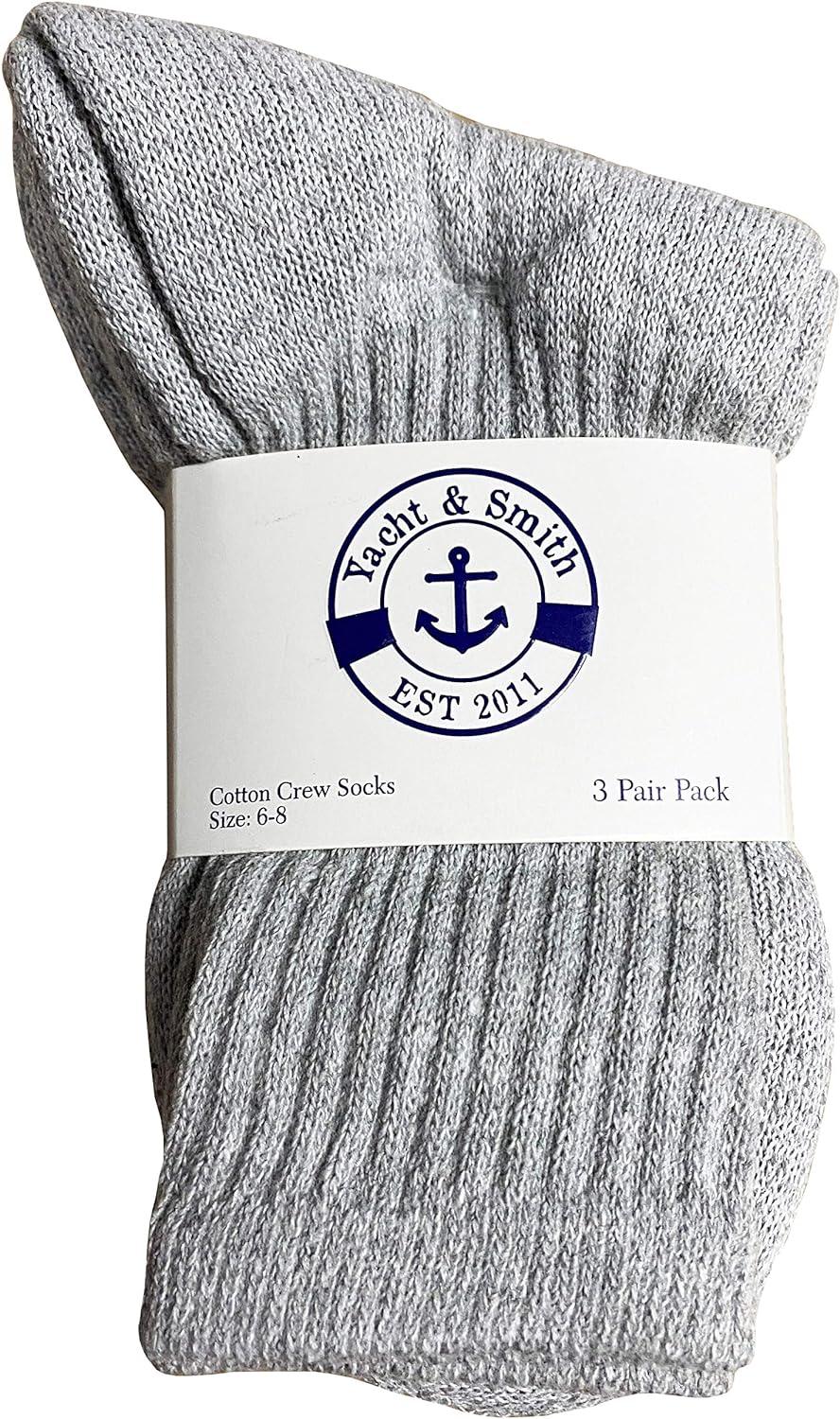 Yacht & Smith SOCKS'NBULK 60 Pairs Wholesale Bulk Sport Cotton Unisex Crew, Ankle, Tube Socks, Men Woman Children