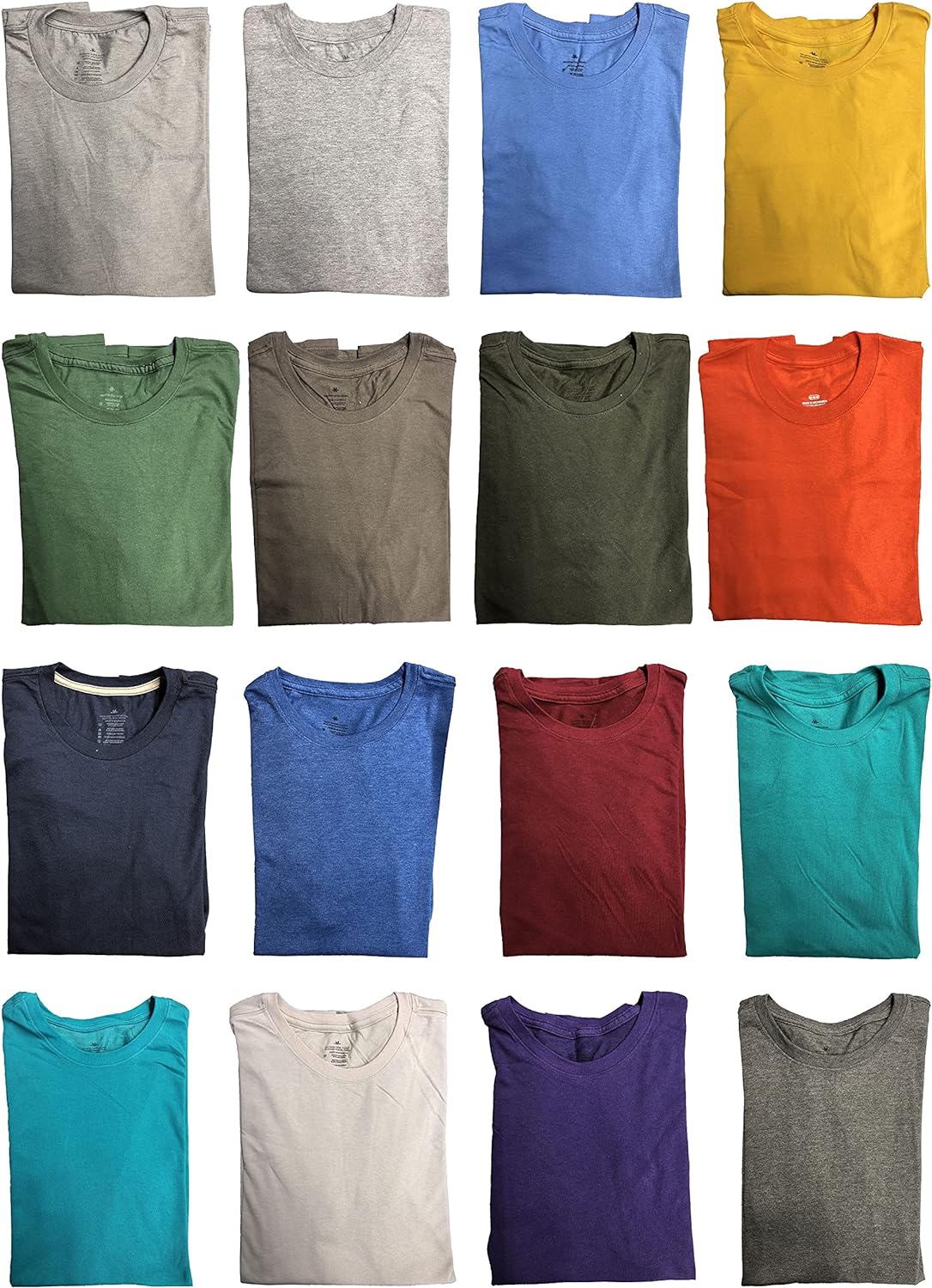 SOCKS'NBULK Mens Cotton Crew Neck Short Sleeve T-Shirts Mix Colors Bulk Pack Value Deal (60 PK)