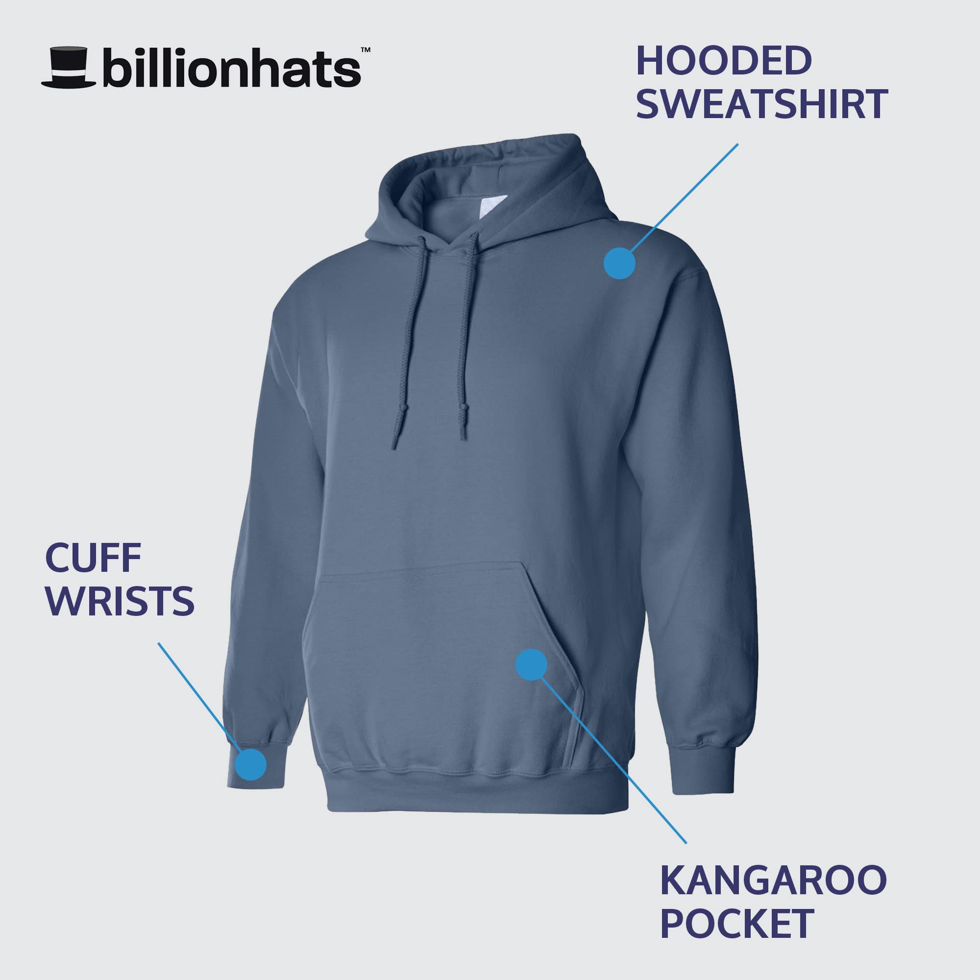 BILLIONHATS Mens Wholesale Hoodie Sweatshirts, Cotton Blend, Bulk Adults Hoodies Sweatshirt