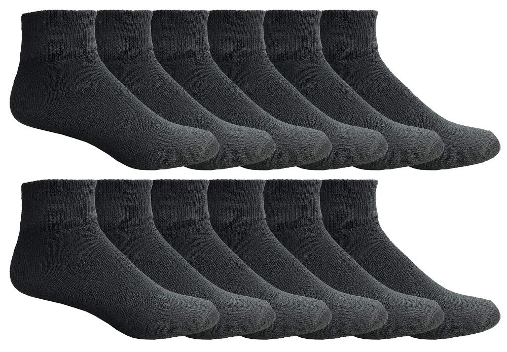 Yacht & Smith Mens Ankle Wholesale Bulk Pack Athletic Sports Socks, by SOCKS'NBULK - Many Colors, King Size (Mens 13-16)