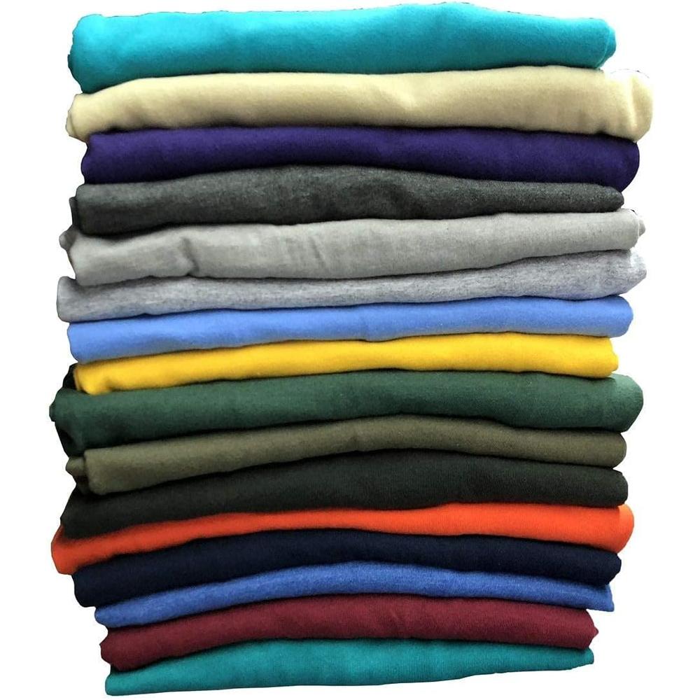 SOCKS'NBULK 120 Pack Mens Cotton Crew Neck Short Sleeve T-Shirts Mix Colors Bulk Wholesale Tshirts Case