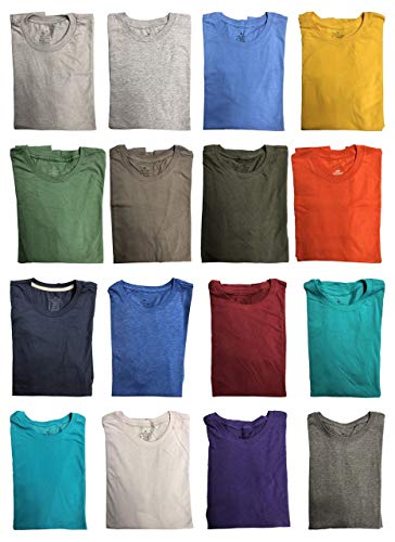 Yacht & Smith SOCKS'NBULK Mens Cotton Crew Neck Short Sleeve T-Shirts Mix Colors Bulk Pack