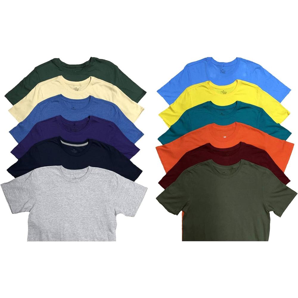 SOCKS'NBULK 36 Pack Bulk Mens Cotton Crew T-Shirts, Assorted Wholesale Short Sleeve Tee Shirts 5X-Large