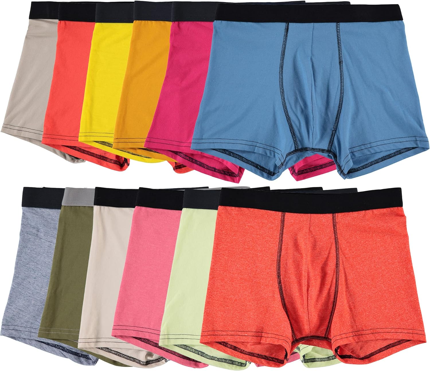 Yacht & Smith 12 Pack of Mens Boxer Briefs Underwear Bulk, 100% Cotton, Soft, Comfortable, Assorted Colorful Brief