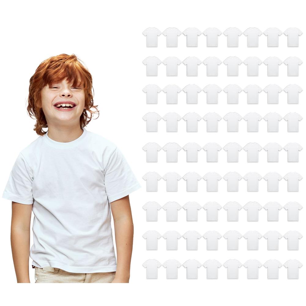 BILLIONHATS 72 Pack Kids Cotton Tshirts Bulk, Wholesale Unisex Children Tees, Lightweight Tshirt Packs for Boys Girls