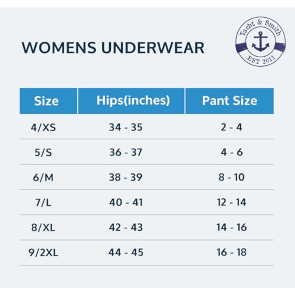 Yacht & Smith Womens Panties 95% Cotton Soft Underwear, Soft Panty Briefs in Bulk