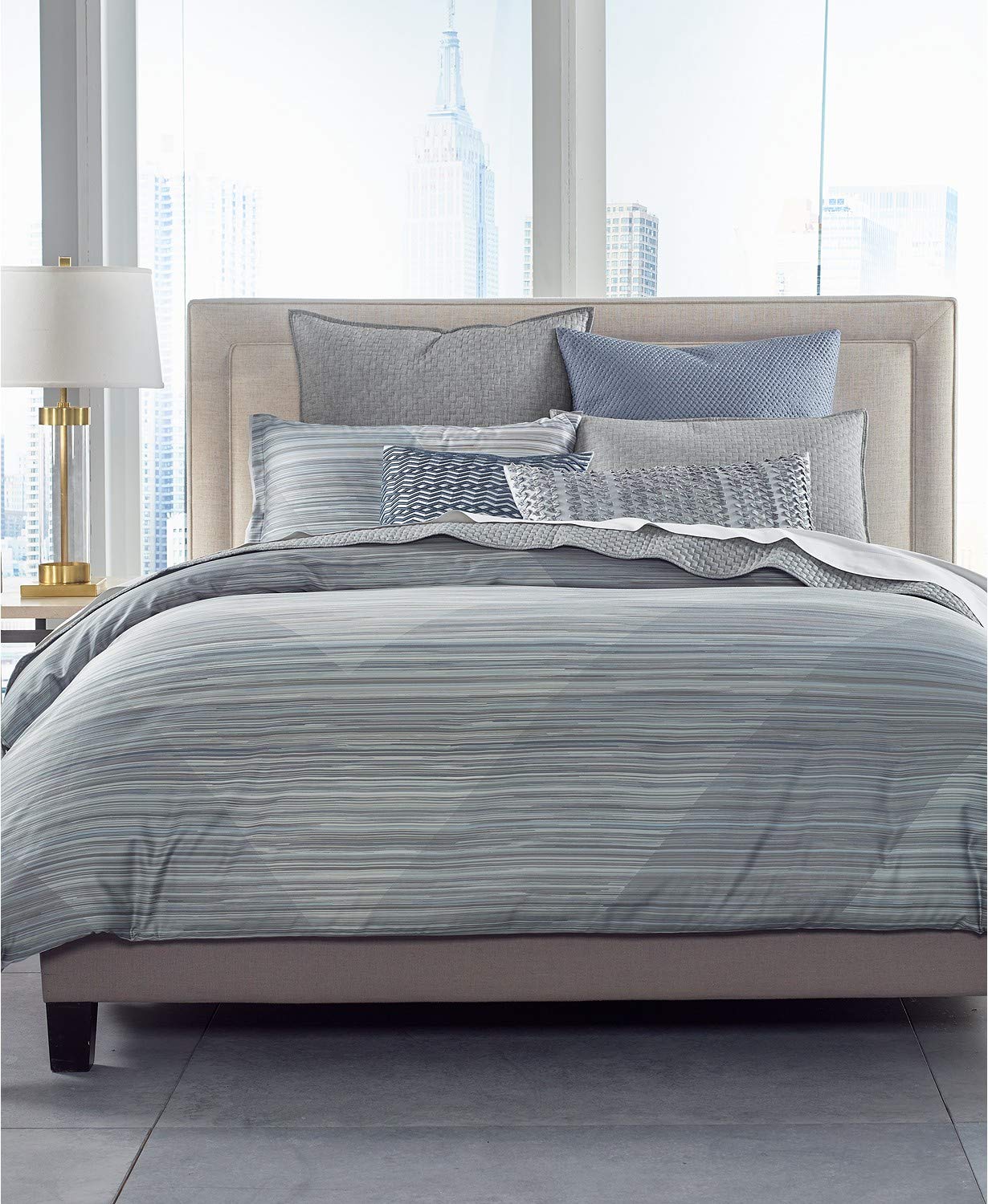 Hotel Collection Diamond Stripe Twin Duvet Cover Super Soft Pima