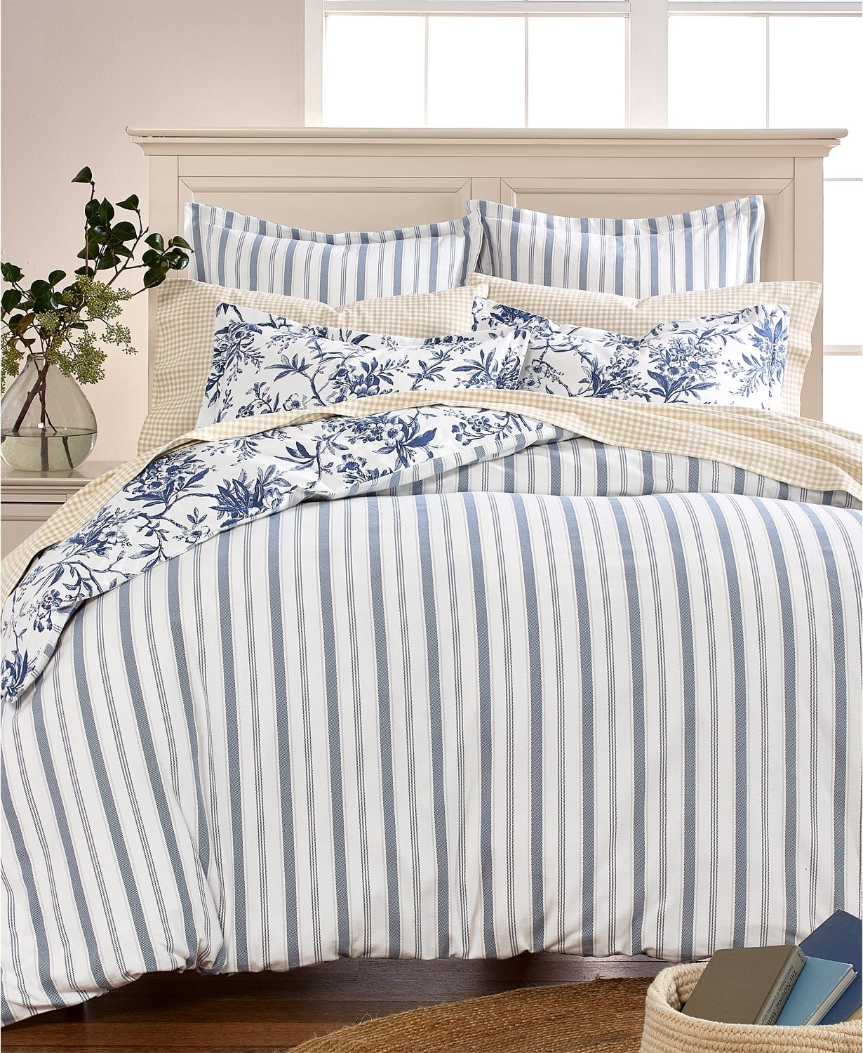 Martha Stewart Collection Cozy Toile Cotton Flannel Duvet Cover