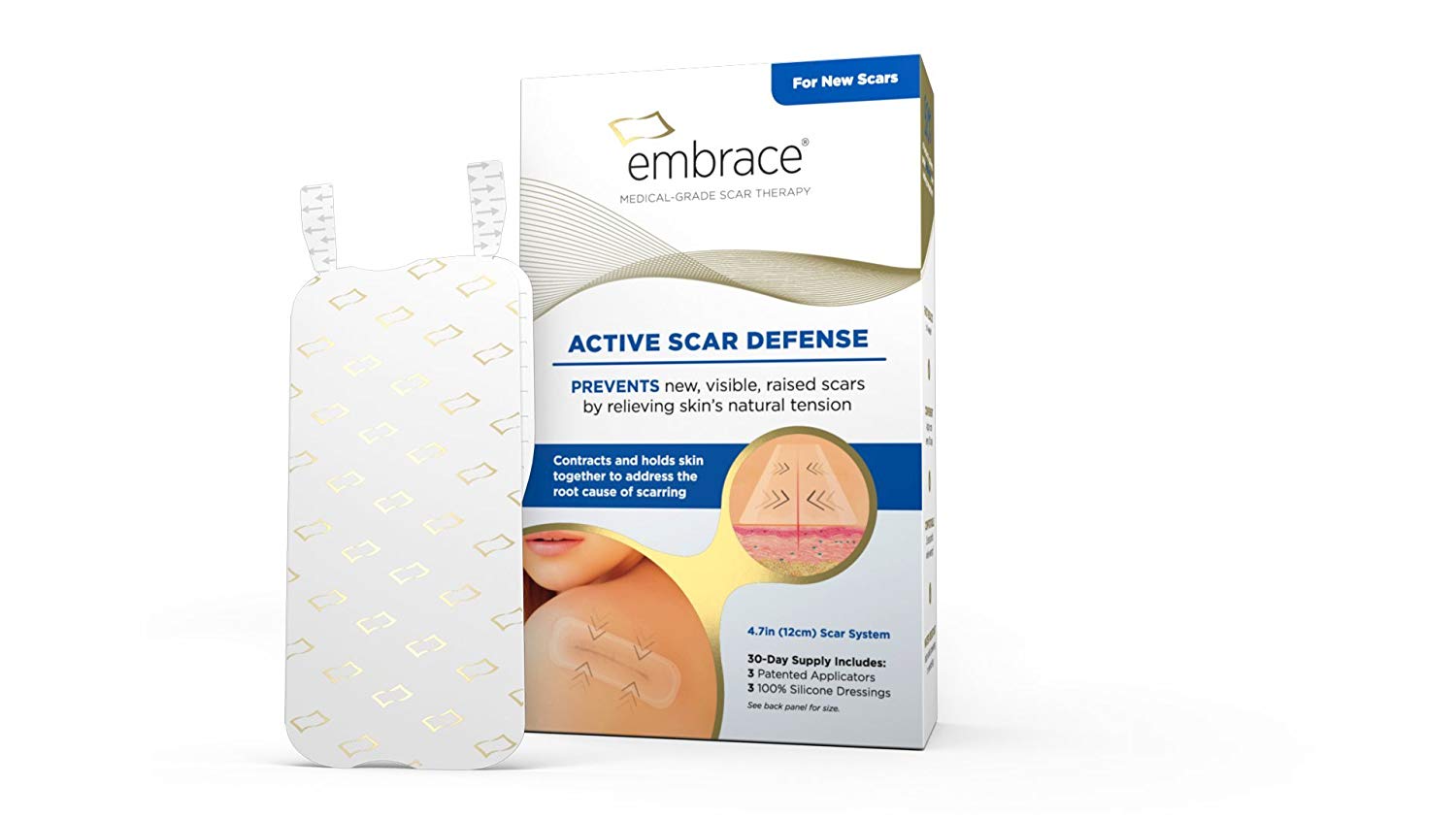 Embrace Active Scar Defense Silicone Sheets For New Scars Size Active Scar Defense Silicone Sheets