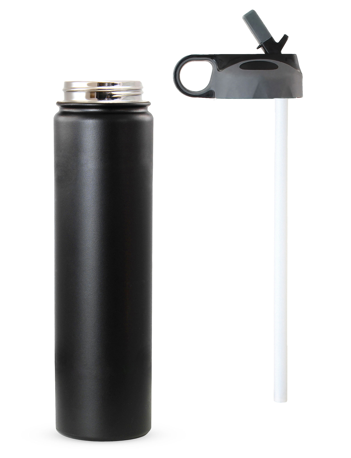 Cyclingdeal 2 X Stainless Steel Water Bottles Straw Vacuum Double X Stainless Steel Water Bottles