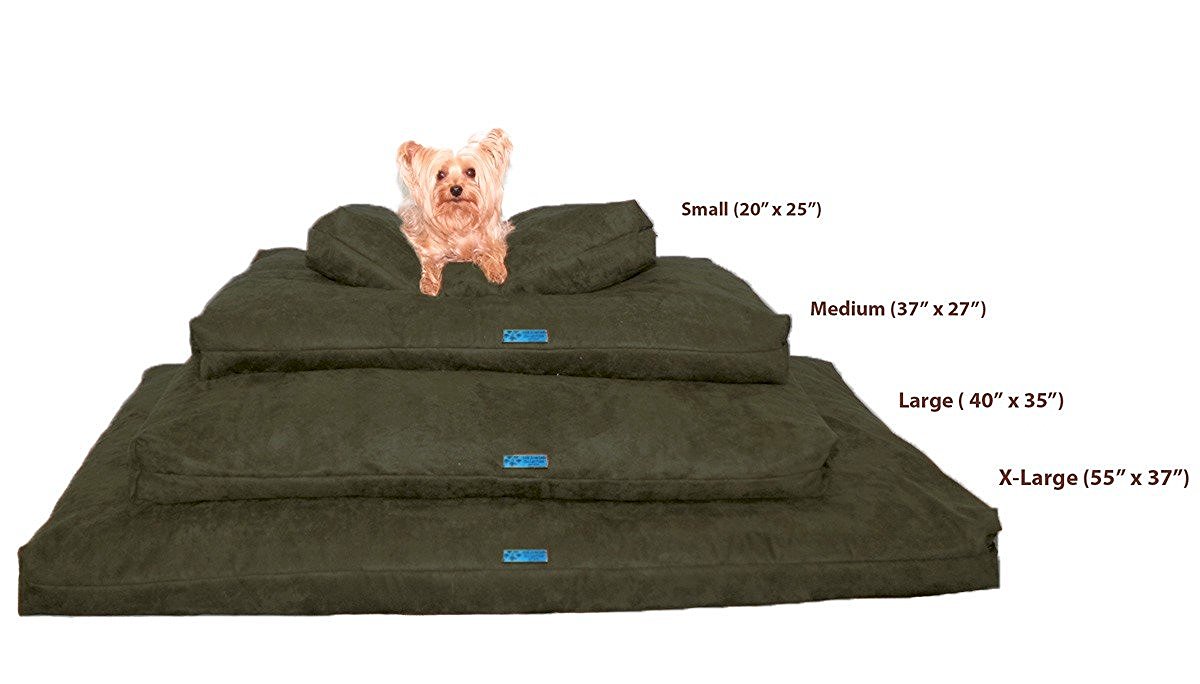 Five Diamond Collection Shredded Memory Foam Orthopedic Dog Bed, Made In USA (Olive,Extra Large Breed Dogs,55" x 37")