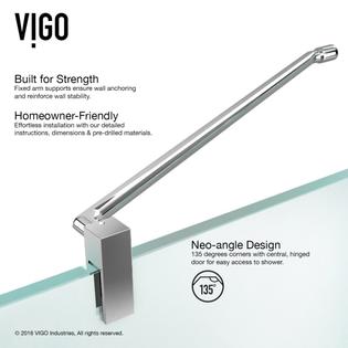 Vigo Vigo Vg6062bncl38w Piedmont Neo Angle Glass Brushed