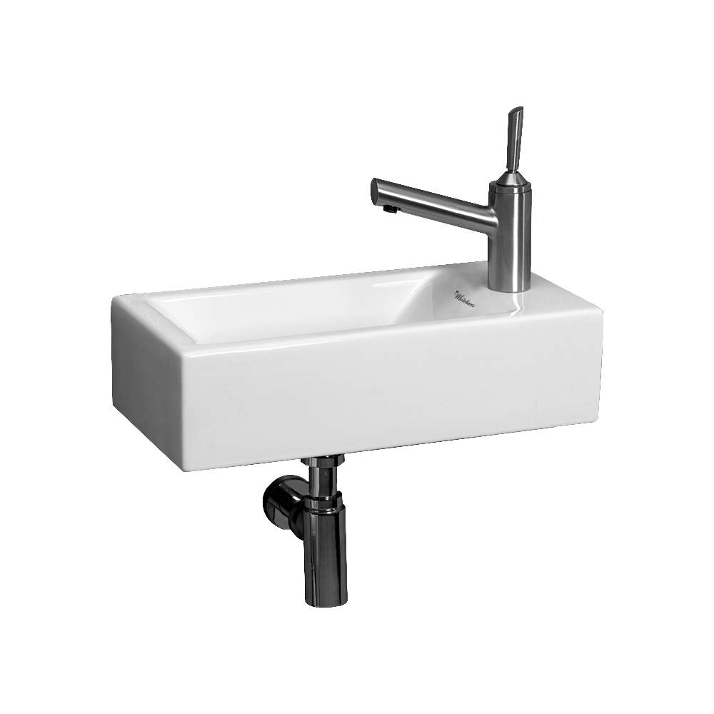 Whitehaus Collection Right Side Whitehaus WH1-114R Bathroom Wall Mount Rectangular Basin Sink