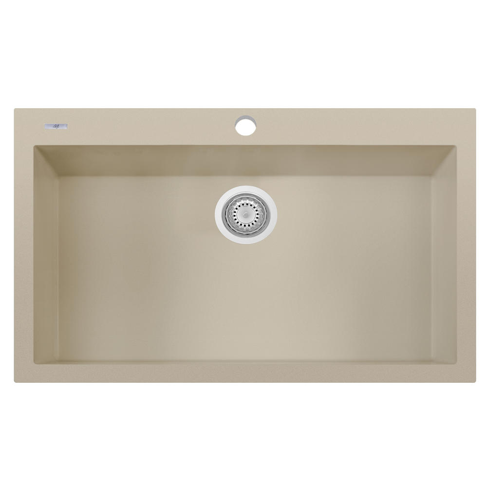 ALFI brand AB3322DI-B Biscuit 33 Inch Single Granite Composite Kitchen Sink