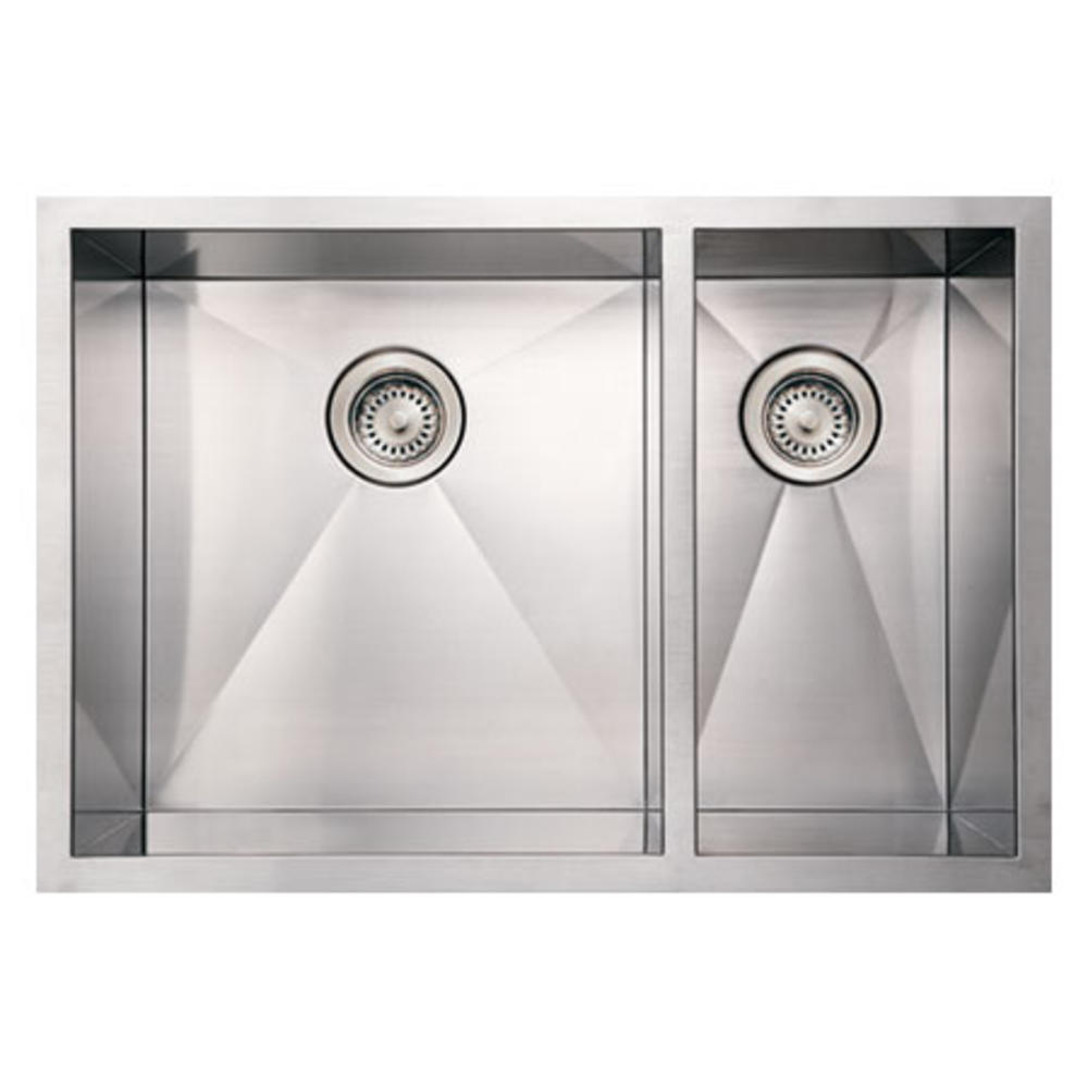 Whitehaus WHNCMD2920 Stainless Steel 29'' Double Undermount Kitchen Sink
