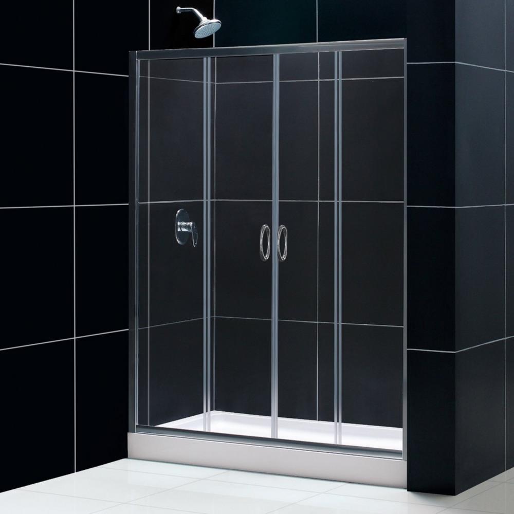 Dreamline DL-6113L-01CL Shower Door, Shower Base and Backwall Kit - Chrome