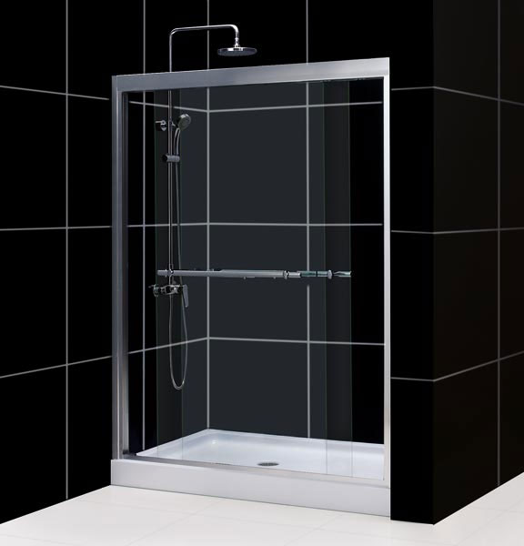 DreamLine SHDR-1260728-04 DUET Bypass Sliding Shower Door In Brushed Nickel