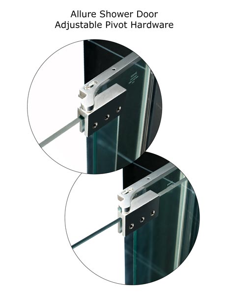 DreamLine SHDR-4230728 Allure Adjustable 30-37" Pivot Clear Shower Door