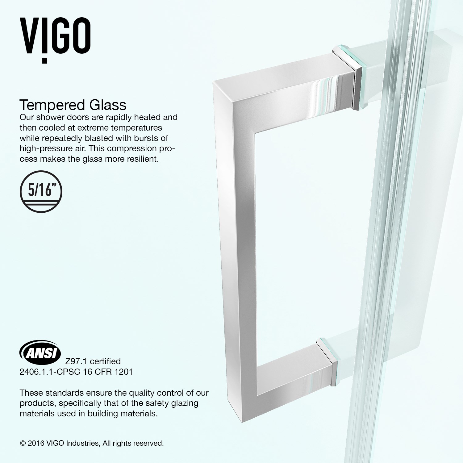 VIGO VG6072CHCL24 SoHo Adjustable Shower Door With Clear Glass In Chrome