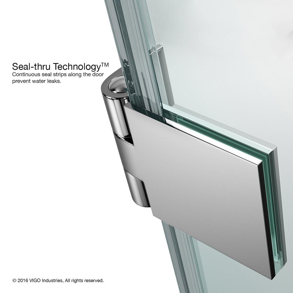 VIGO VG6074CHCL3458 Rialto Reversible Bathtub Door In Chrome w/ Clear Glass