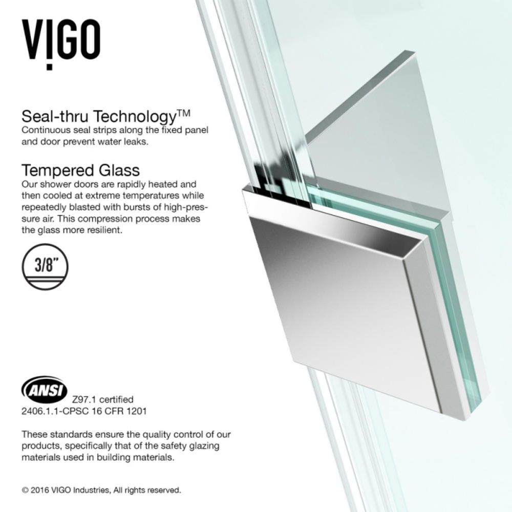 VIGO VG6011CHCL32W Monteray Clear Glass/Chrome Hardware Shower Enclosure
