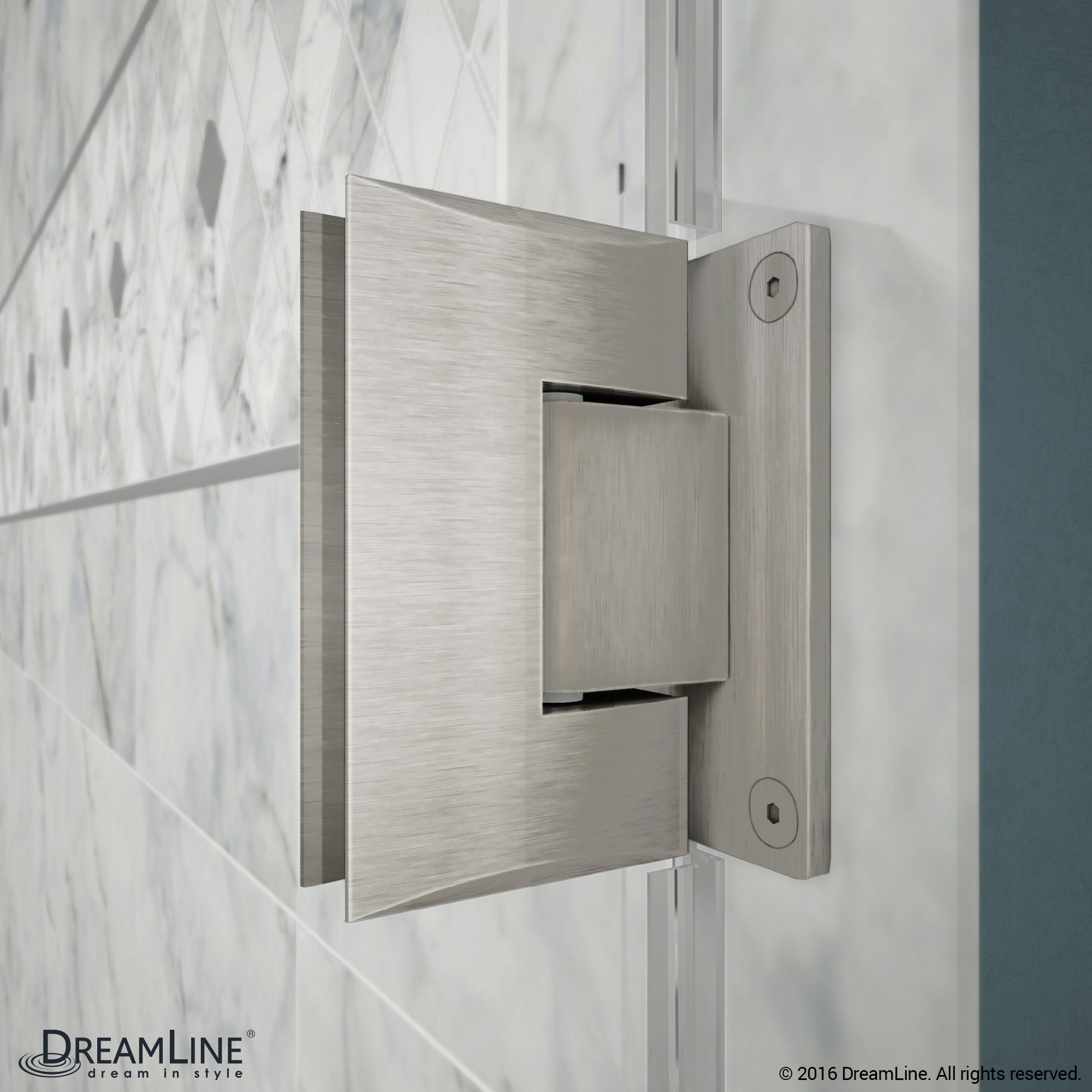 DreamLine SHDR-244257210-04 Unidoor Plus Hinged Shower Door In Brushed Nickel Hardware