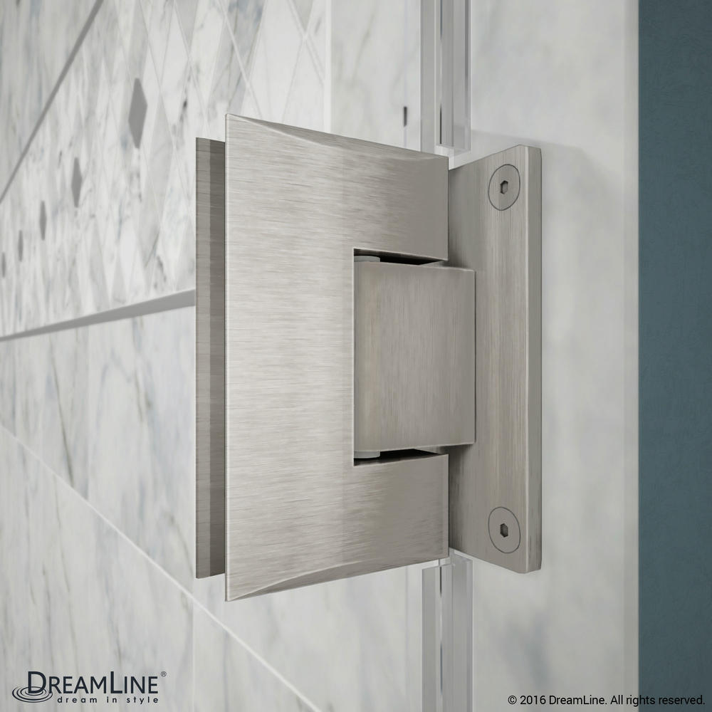 DreamLine SHDR-244357210-04 Unidoor Plus Hinged Shower Door In Brushed Nickel Hardware