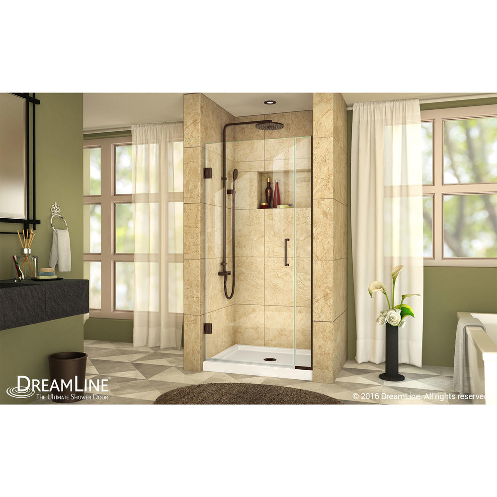 DreamLine SHDR-243457210-06 Unidoor Plus Hinged Shower Door In Oil Rubbed Bronze Hardware