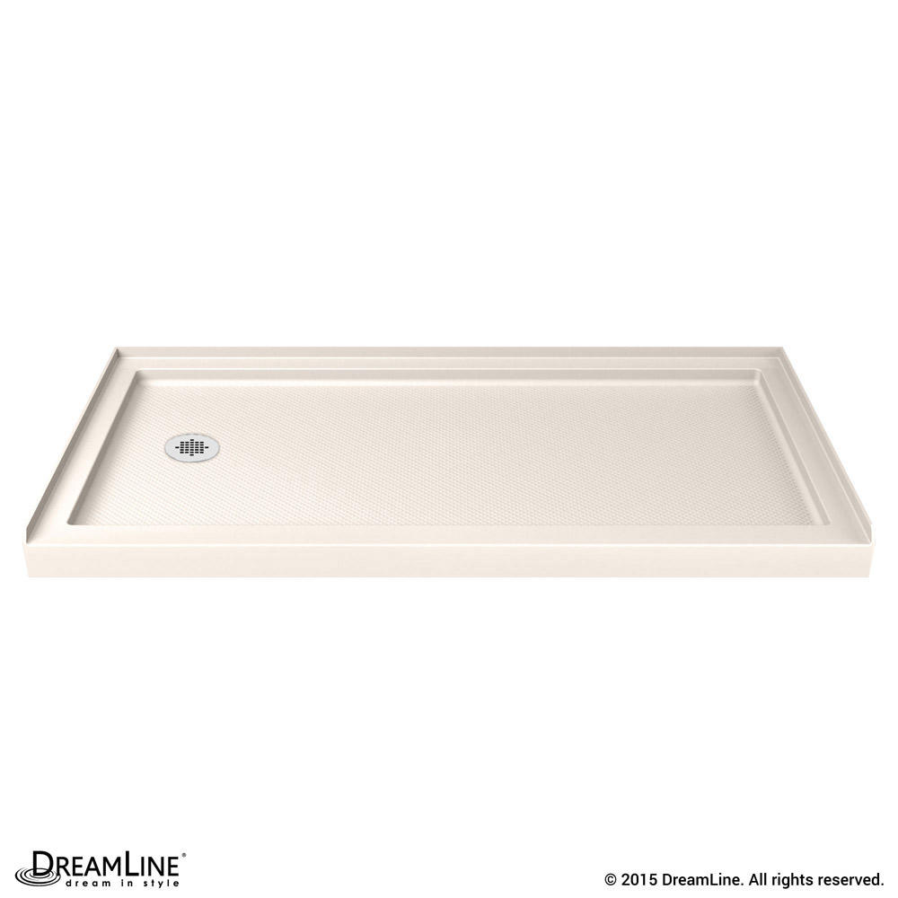 DreamLine DLT-1132601-22 SlimLine 32" by 60" Single Threshold Shower Base in Biscuit Left Hand Drain