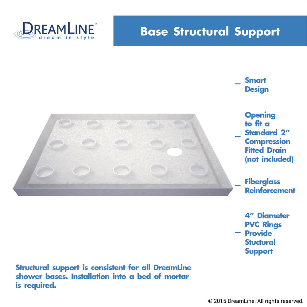 DreamLine DLT-1132601-88 SlimLine 32" by 60" Single Threshold Shower Base in Black Left Hand Drain