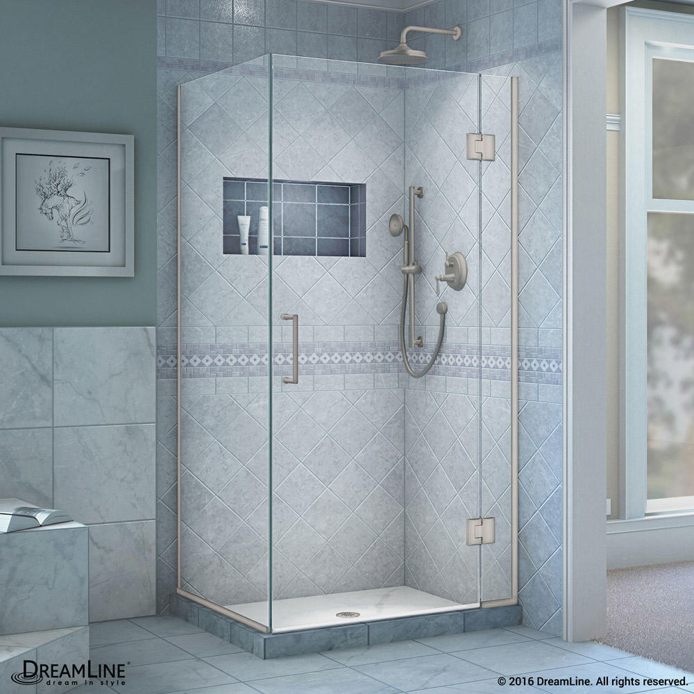 DreamLine E13030-04 Brushed Nickel 36-3/8 in. W x 30 in. D x 72 in. H Hinged Shower Enclosure
