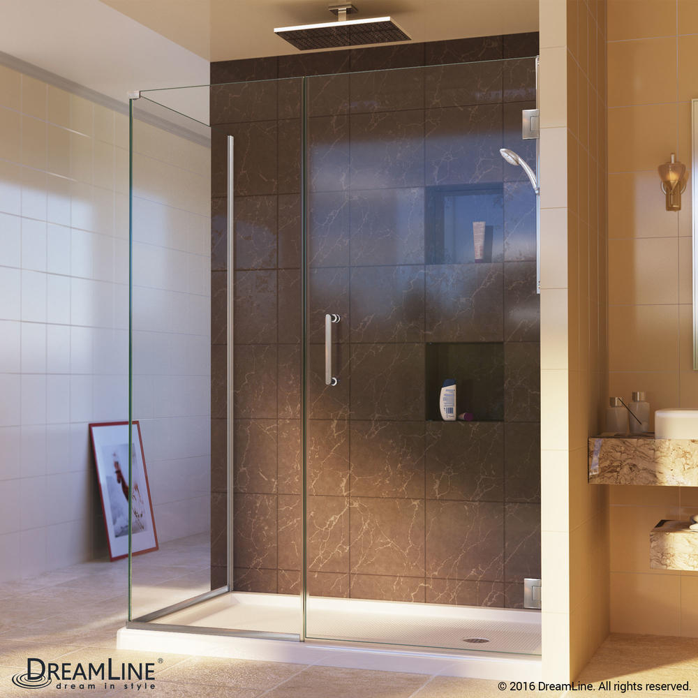 DreamLine SHEN-24310300-04 Unidoor Plus Hinged Shower Enclosure In Brushed Nickel Finish Hardware