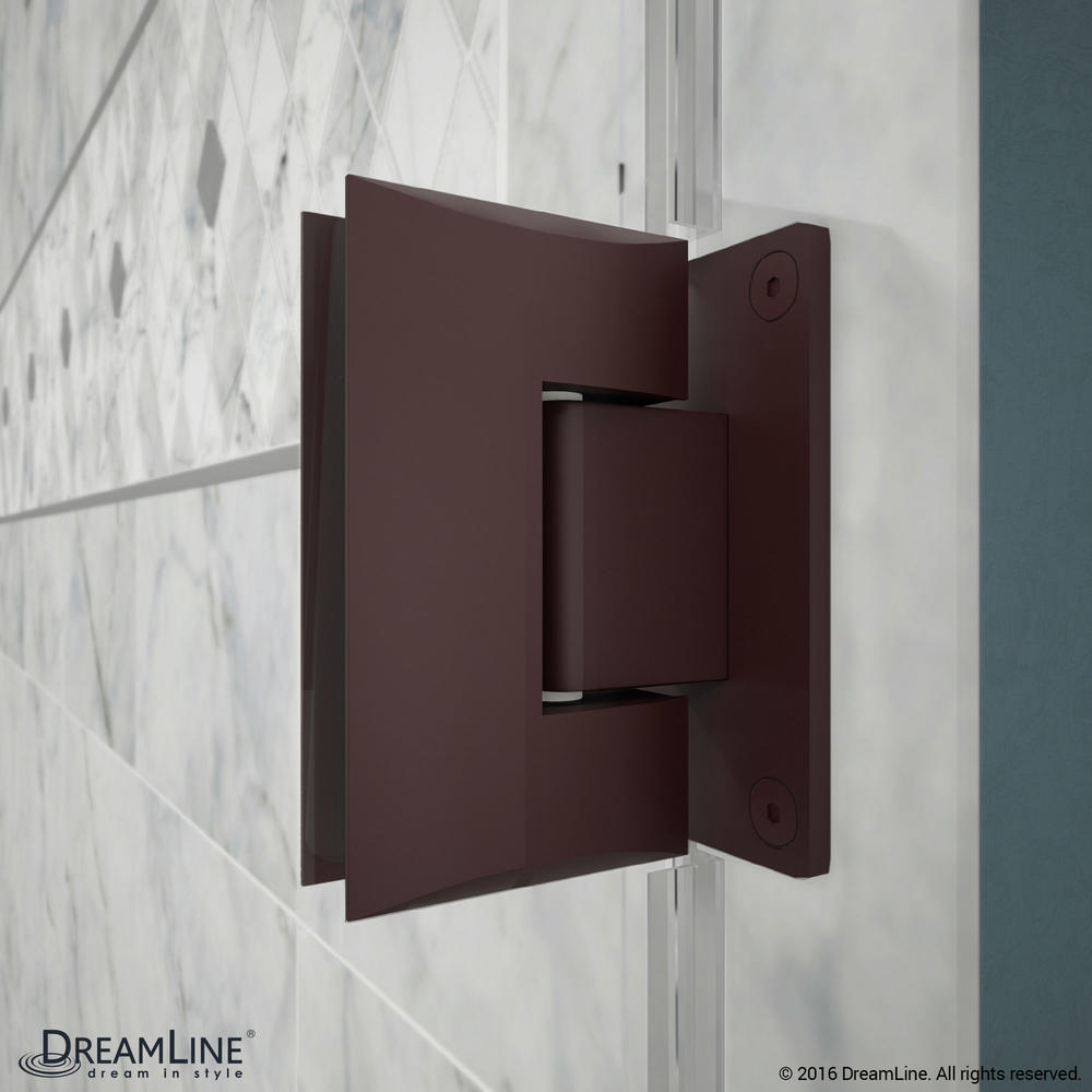 DreamLine SHEN-24370340-06 Unidoor Plus Hinged Shower Enclosure In Oil Rubbed Bronze Finish Hardware