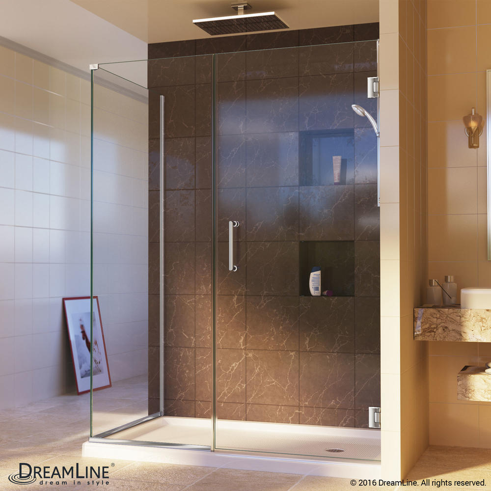 DreamLine SHEN-24455300-06 Unidoor Plus Hinged Shower Enclosure In Oil Rubbed Bronze Finish Hardware