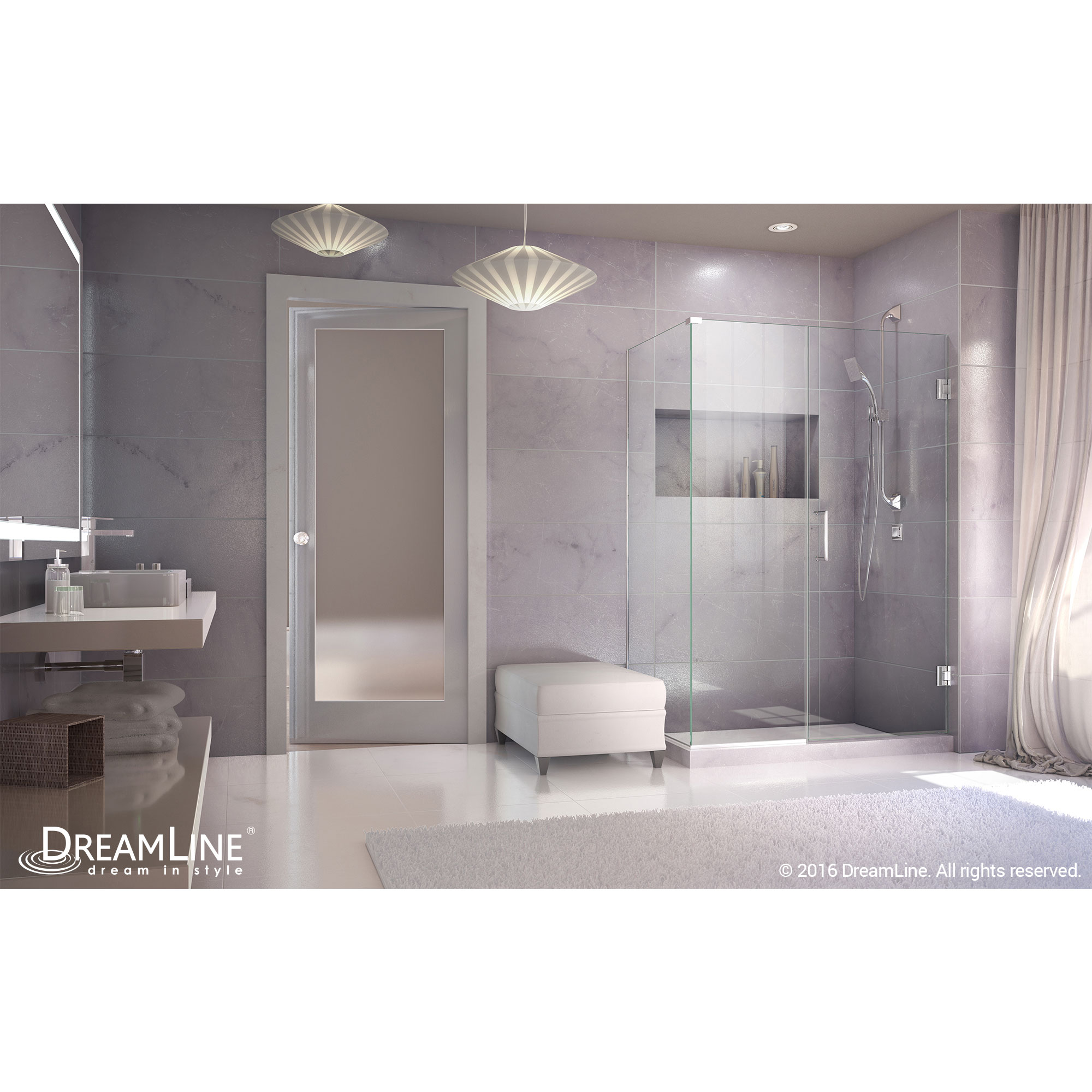 DreamLine SHEN-24475300-01 Unidoor Plus Hinged Shower Enclosure In Chrome Finish Hardware