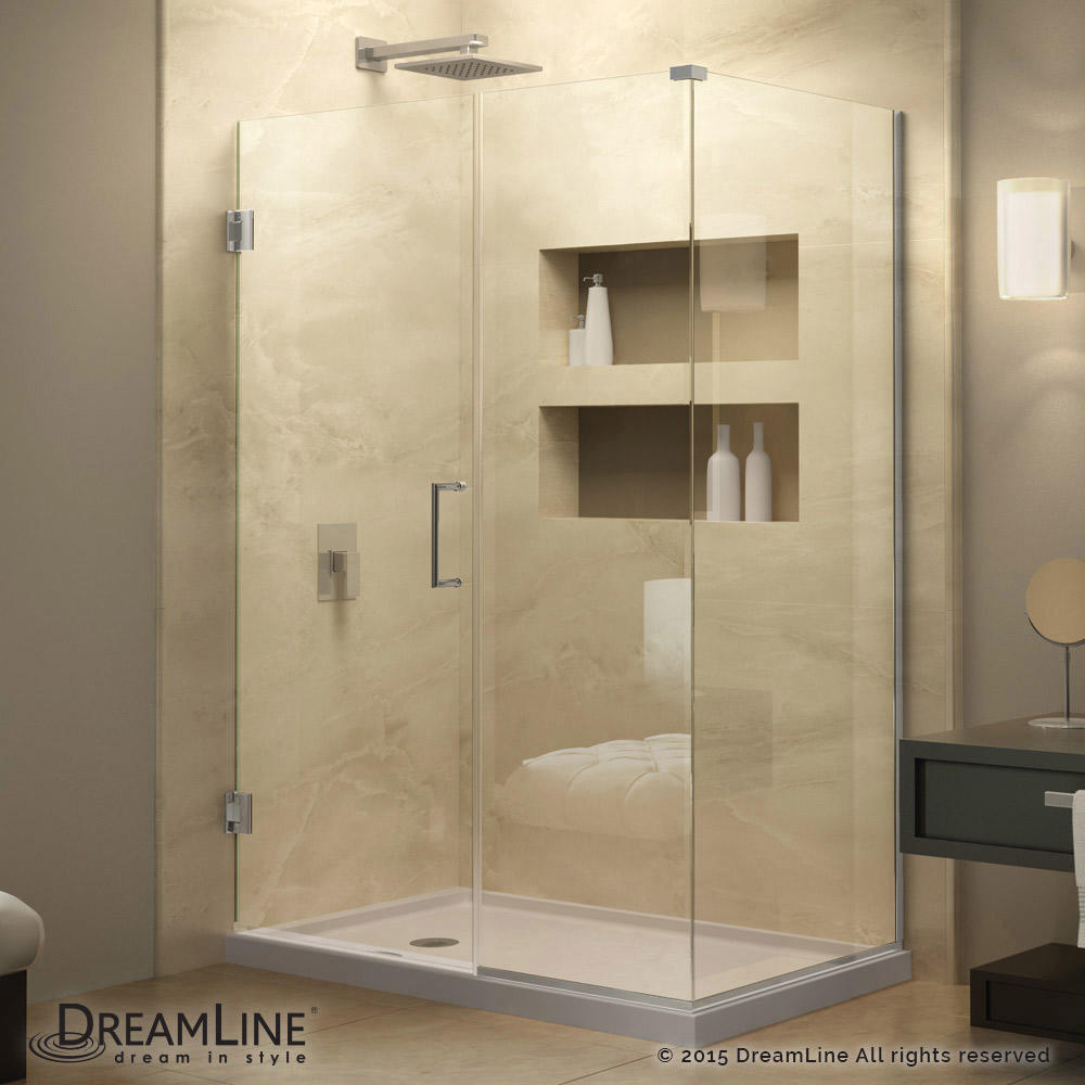 DreamLine SHEN-24505340-01 Unidoor Plus Hinged Shower Enclosure In Chrome Finish Hardware