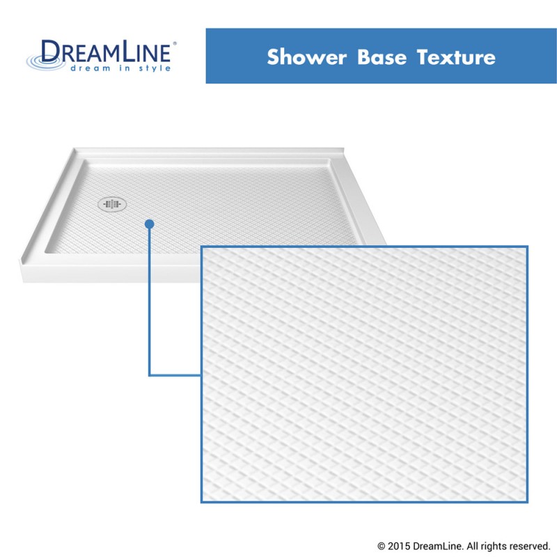 DreamLine DLT-1032320 White SlimLine 32" by 32" Double Threshold Shower Base