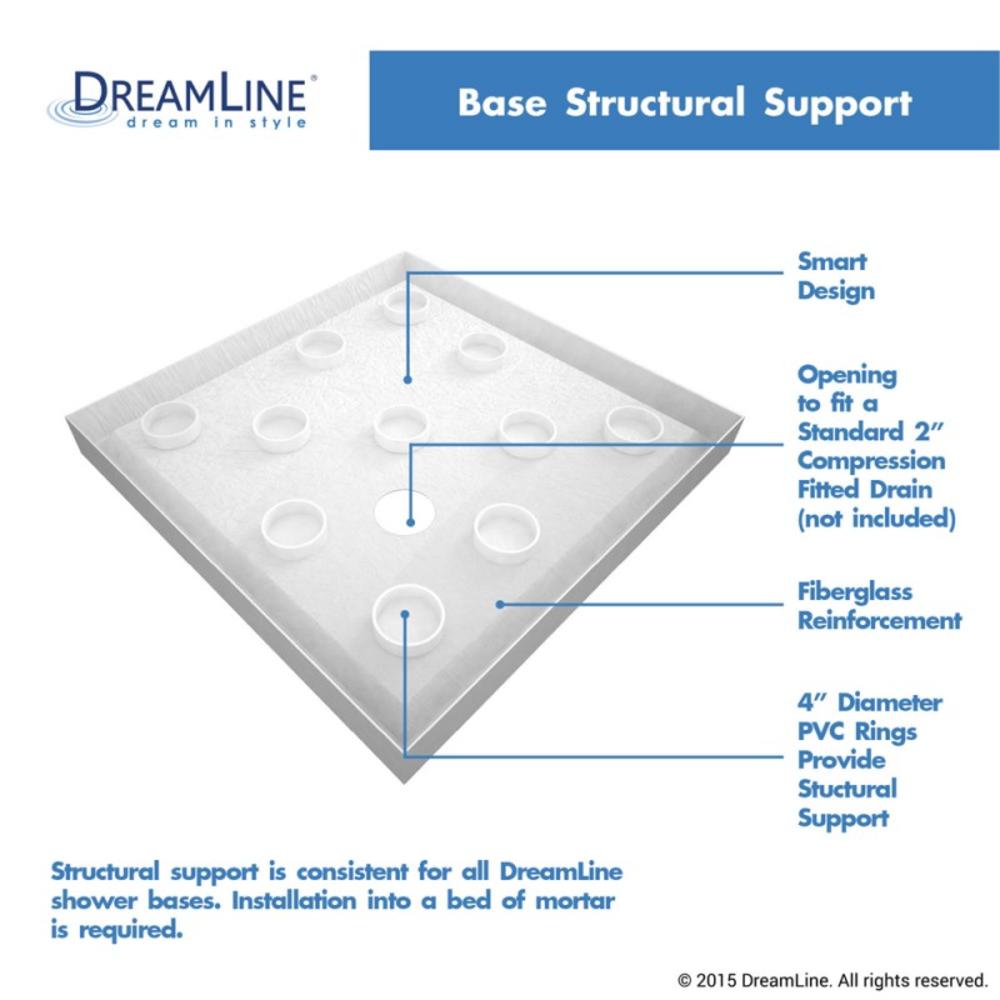 DreamLine DLT-1036360-22 Biscuit SlimLine 36 Inch by 36 Inch Double Threshold Shower Base
