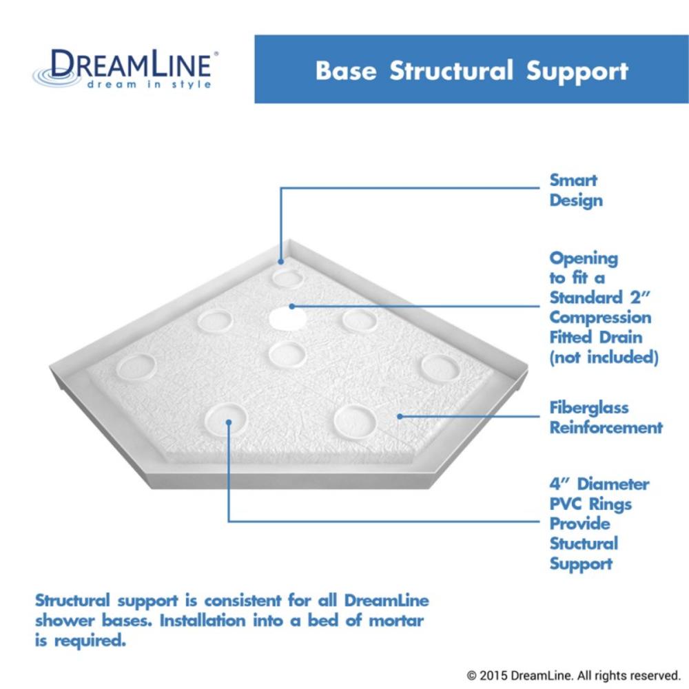 DreamLine DLT-2038380-22 SlimLine 38 Inch by 38 Inch Neo-Angle Shower Tray In Biscuit Color