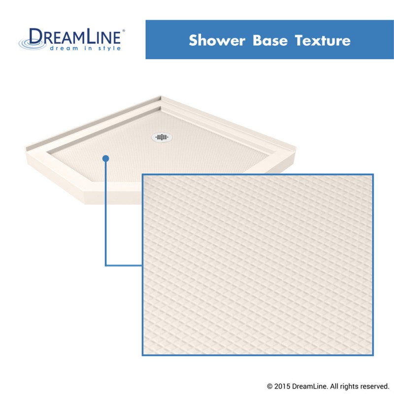DreamLine DLT-2042420-22 SlimLine 42 Inch by 42 Inch Neo-Angle Shower Receptor In Biscuit Color