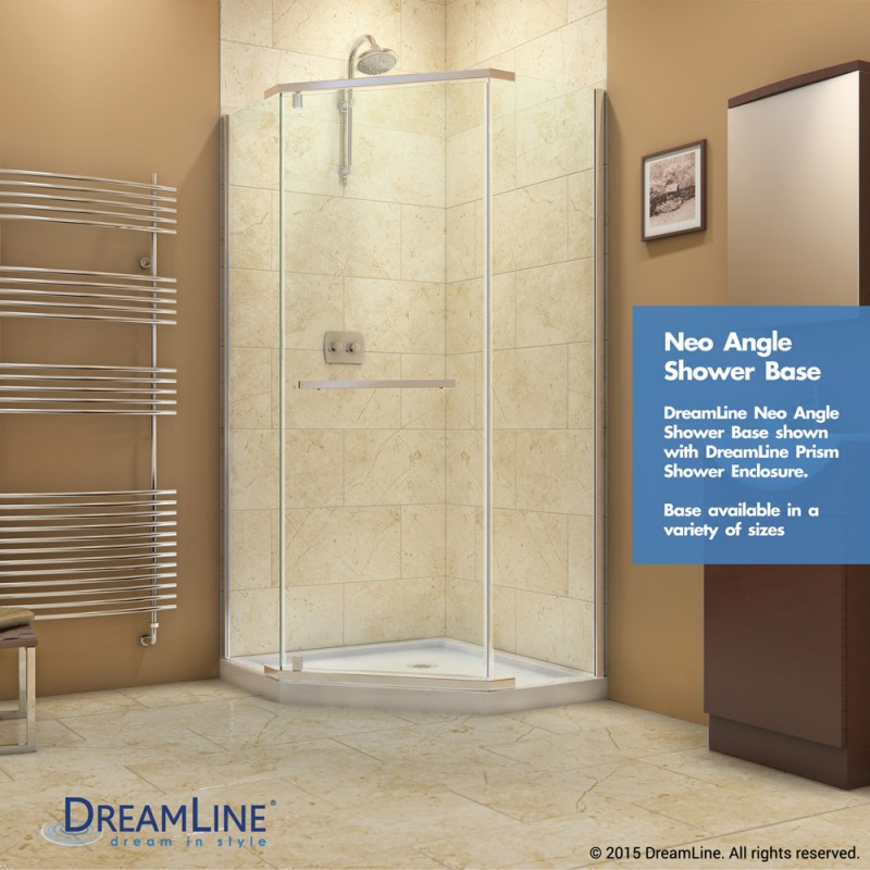 DreamLine DLT-2042420-22 SlimLine 42 Inch by 42 Inch Neo-Angle Shower Receptor In Biscuit Color