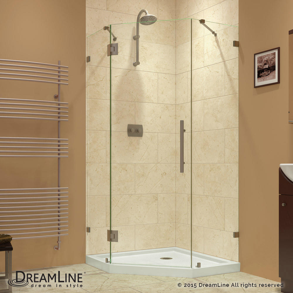 DreamLine SHEN-2234340-04 PrismLux Hinged Shower Enclosure in Brushed Nickel