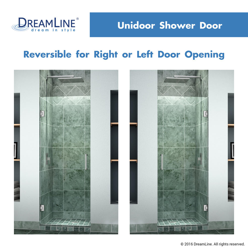 DreamLine SHDR-20307210F-04 Brushed Nickel 30x72 Frameless Clear Shower Door