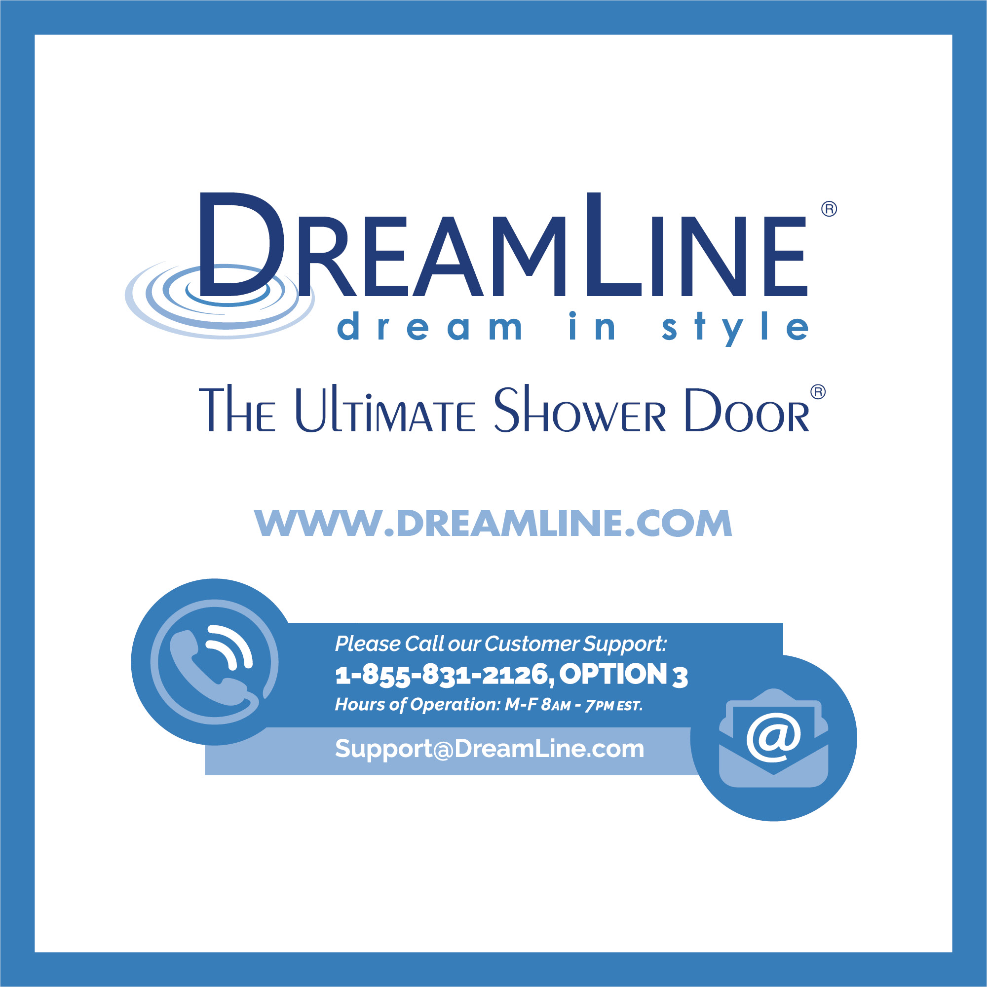 DreamLine SHDR-20317210-01 Chrome Frameless 31-32" Adjustable Shower Door