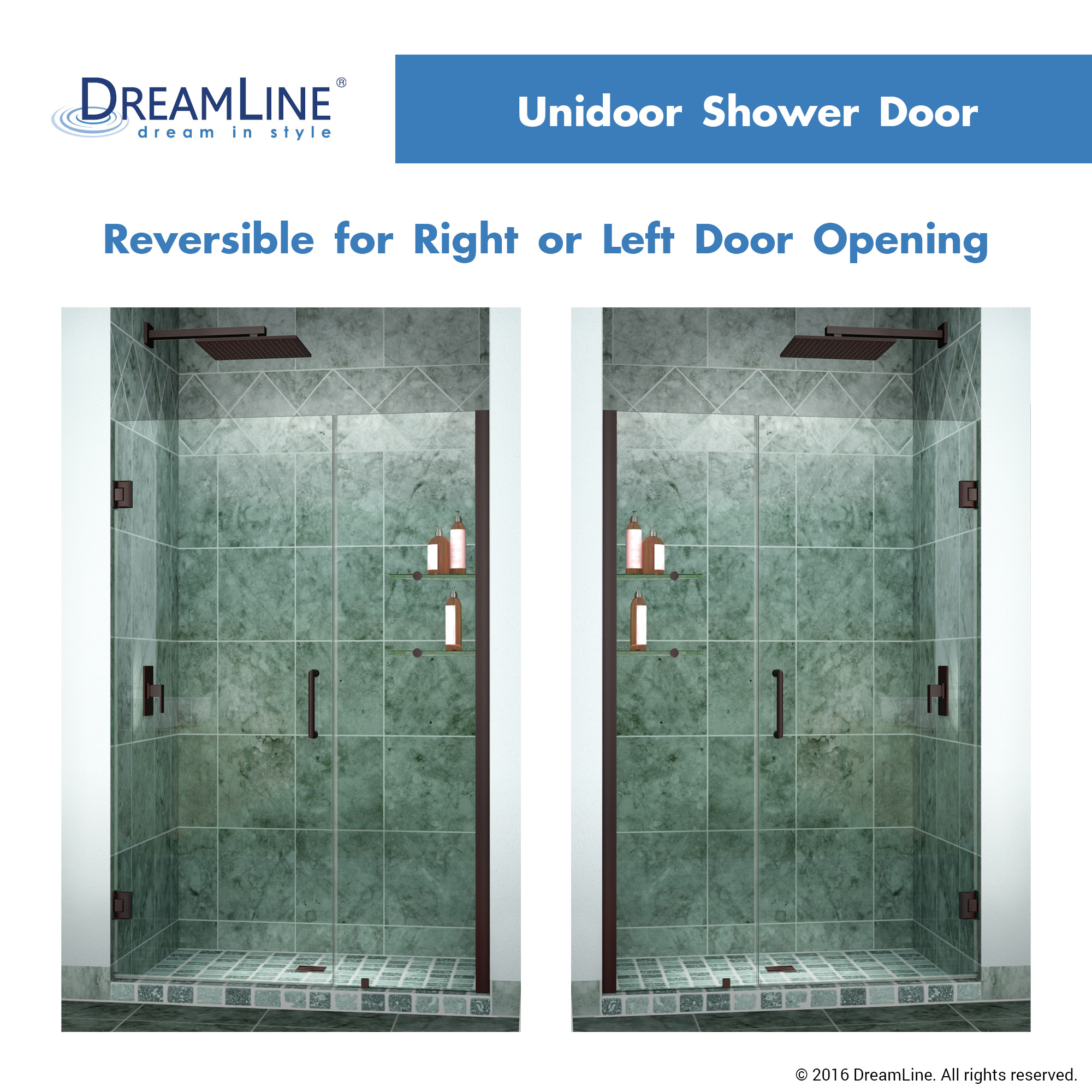 Dreamline SHDR-20427210CS-06 Oil Rubbed Bronze 42-43" Shower Door W/ Shelves