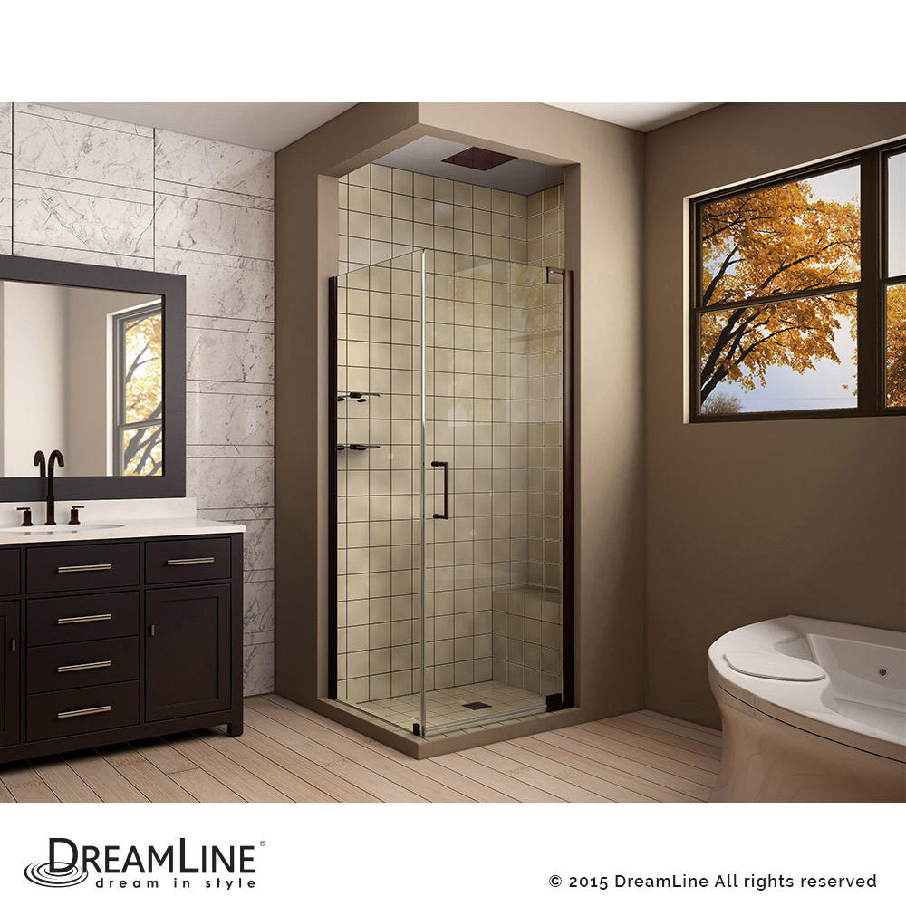 DreamLine HEN-4130301-06 Oil Rubbed Bronze Elegance 30" by 30" Shower Enclosure with Shelves