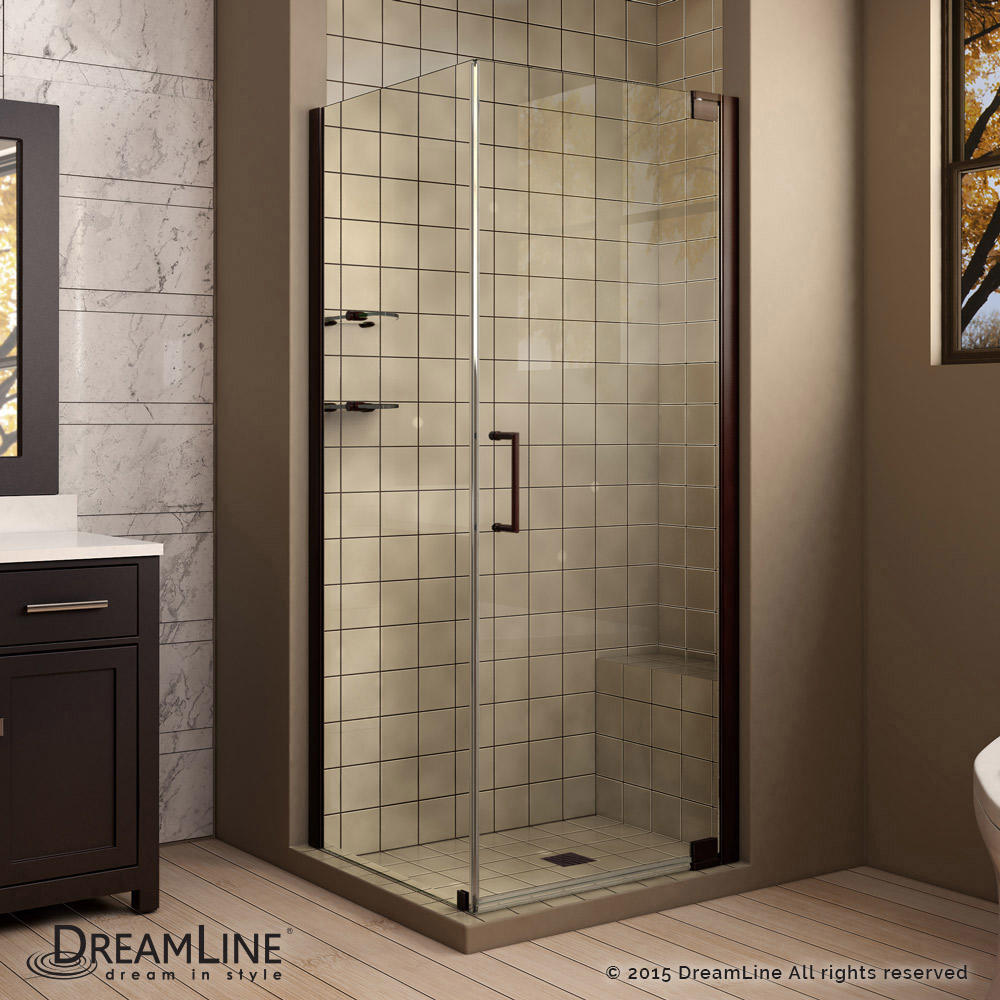 DreamLine HEN-4130301-06 Oil Rubbed Bronze Elegance 30" by 30" Shower Enclosure with Shelves