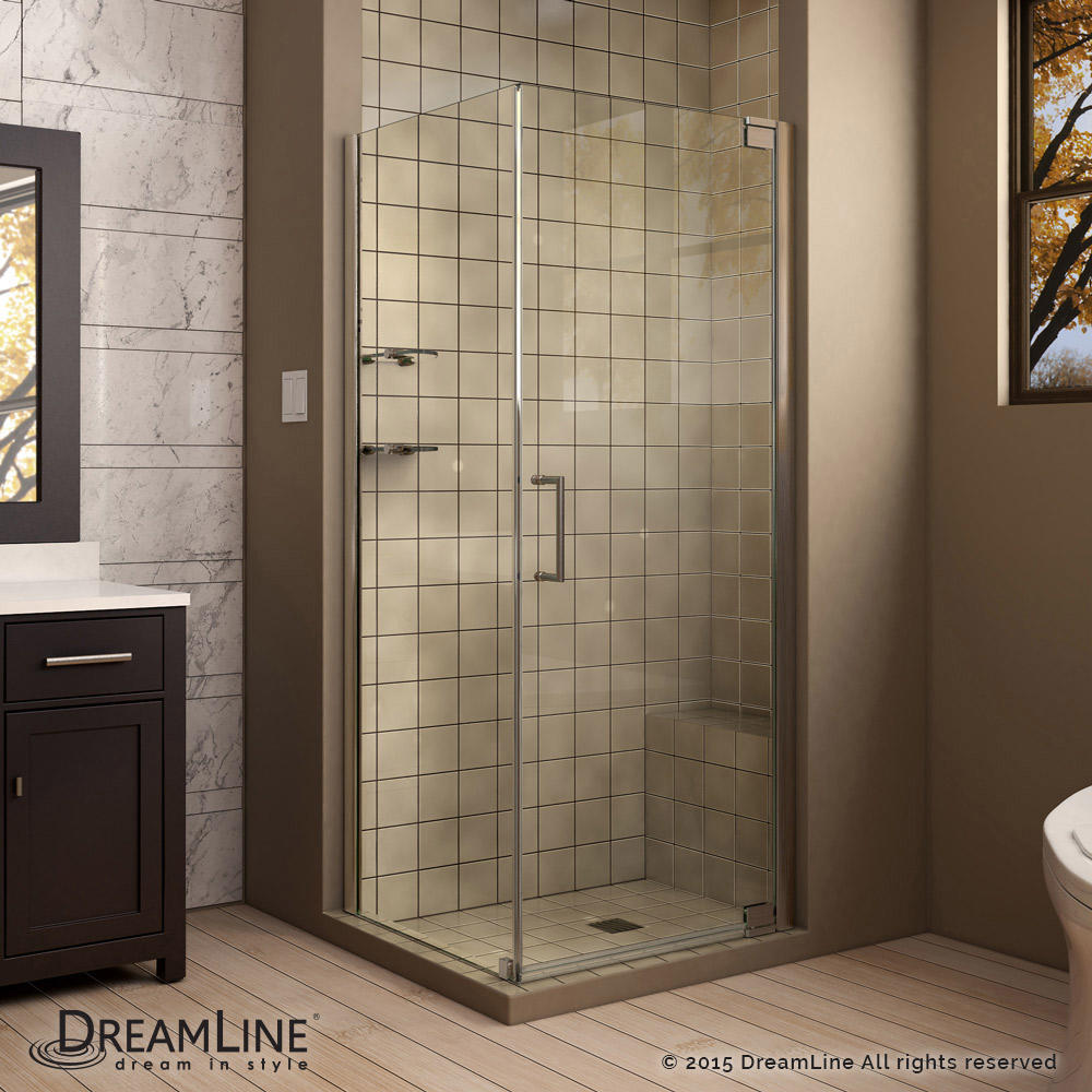 DreamLine SHEN-4130341-04 Elegance Brushed Nickel 30" by 34" Shower Enclosure